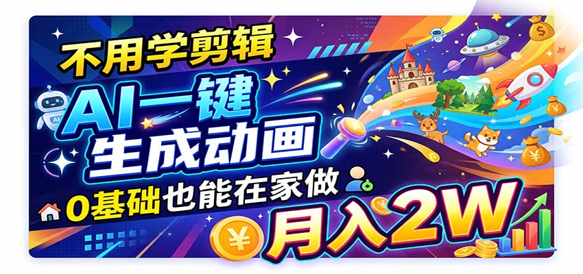 AI动画彻底爆了！一单500~800，全程派单，小白也能月入2W+-轻创终点站