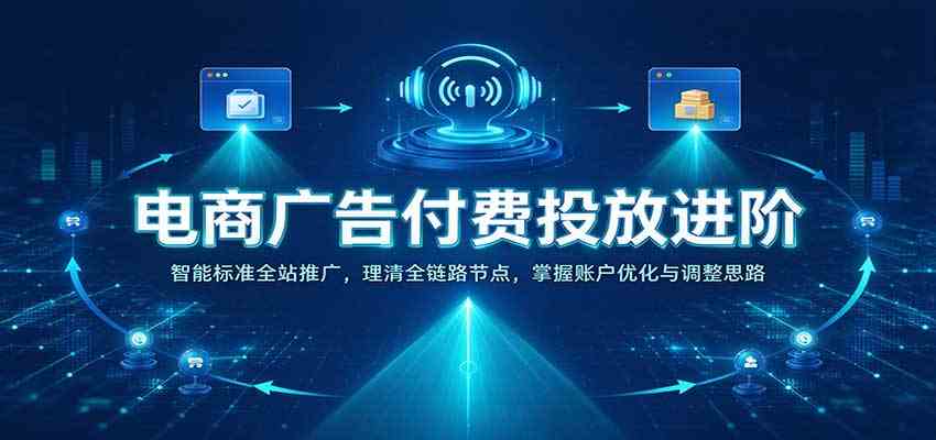 电商广告付费投放进阶:智能标准全站推广,理清全链路节点,掌握账户优化与调整思路-轻创终点站