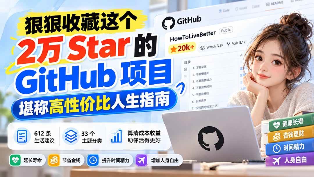 (20726期)狠狠收藏这个 2 万 Star 的 GitHub 项目,堪称高性价比人生指南。 (20726期)狠狠收藏这个 2 万 Star 的 GitHub 项目,堪称高性价比人生指南。